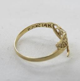 14kt Yellow Gold Filigree Earrings and Ring