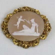 Edwardian 18kt Gold Cameo Brooch