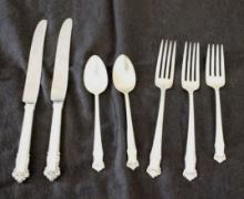 7 Pcs. Lunt Sterling Silver Flatware English Shell