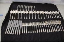 64 Pcs. Towle Sterling Silver Flatware Louis XIV