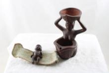 Black Americana Water Fall Figurine, Bisque Doll