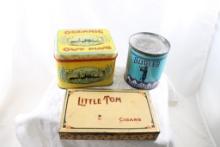 3 Tobacco Tins Little Tom, Bugle Boy, Ogeanic Plug