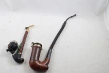 2 Long Stemmed Pipes Carved Branch, Sorensen