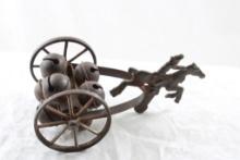 Cast Iron & Steel Surrey with Bells Toy 7" Long