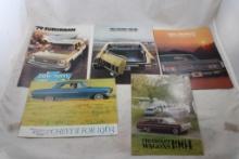 5 1960's '70's Chevy Auto Sales Brochures