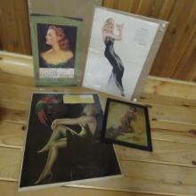 1946 Devorss Calendar & 3 Other Pin-Up Prints