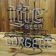 Vintage LITE Beer BURGERS Neon- Broken tube