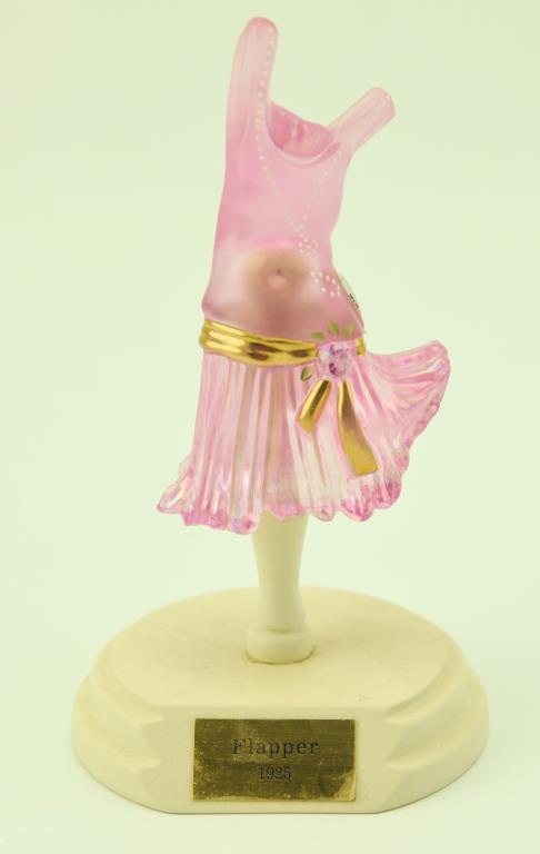 Lot #16- 4pc Fenton figural dress lot to include: 1910 8” Gibson girl, 1925 8” Flapper, 1870