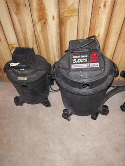 Lot #393b- (2) shopvacs to include Craftsman 5 horsepower 16 gallon and 5 gallon shop vac