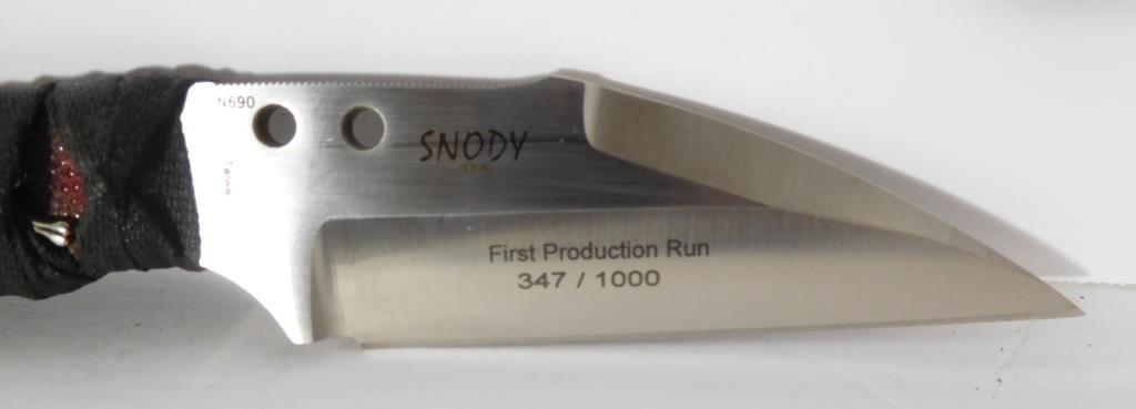 Lot #105D - Benchmade model N690 Snody Design knife with sheath engraved First Production  Run