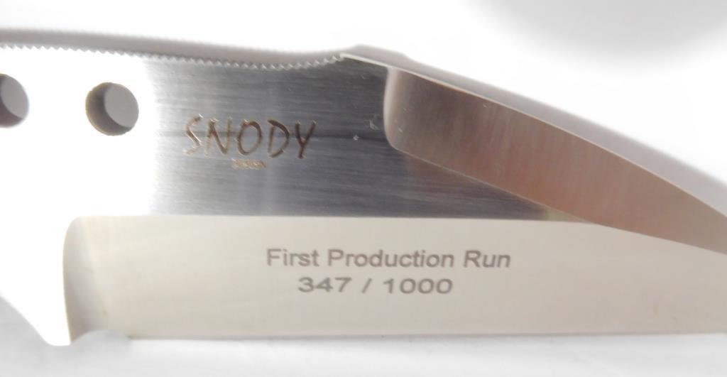 Lot #105D - Benchmade model N690 Snody Design knife with sheath engraved First Production  Run