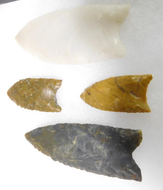 Lot #105J - Collection of (13) points and arrowheads in display case ( display case is  sold with