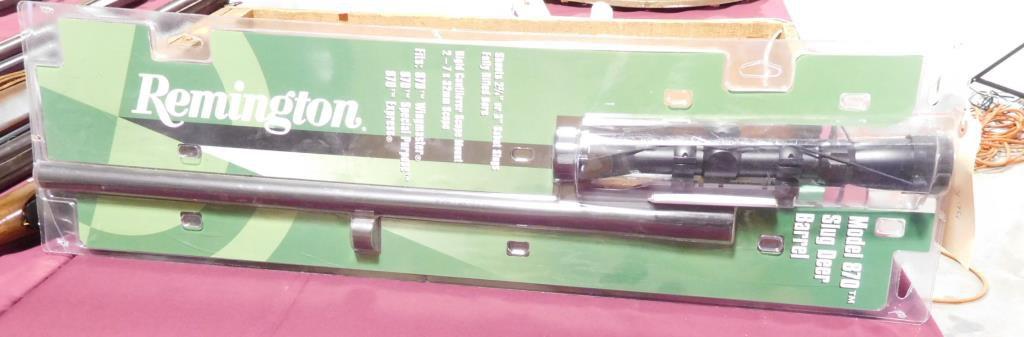 Lot #120K - Remington Model 870 Rifled 12 GA Deer Slug Barrel & scope combination with 7 x 32mm