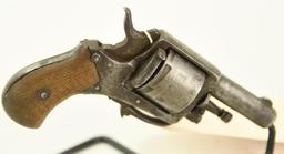 Lot #152 - Unk. Maker (Belgian?) Mdl Small DA  Revolver w/Folding Trigger .30 RF +/- SN#  14~~ 