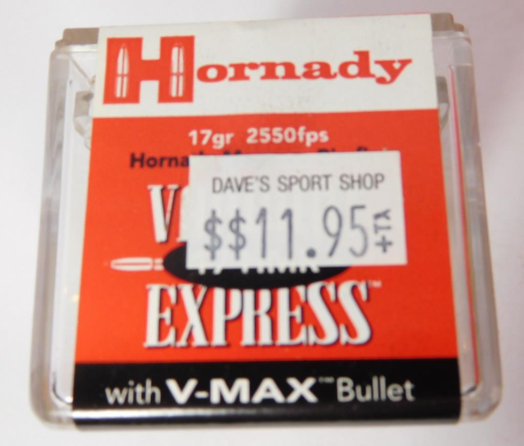 Lot #15K - Case of Hornady Varmint Express .17HMR  V-Max (500 rounds total)