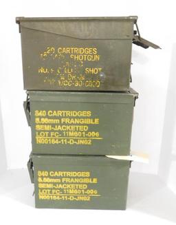 Lot #184 - (3) ammo cans full of spent 5.56 brasses