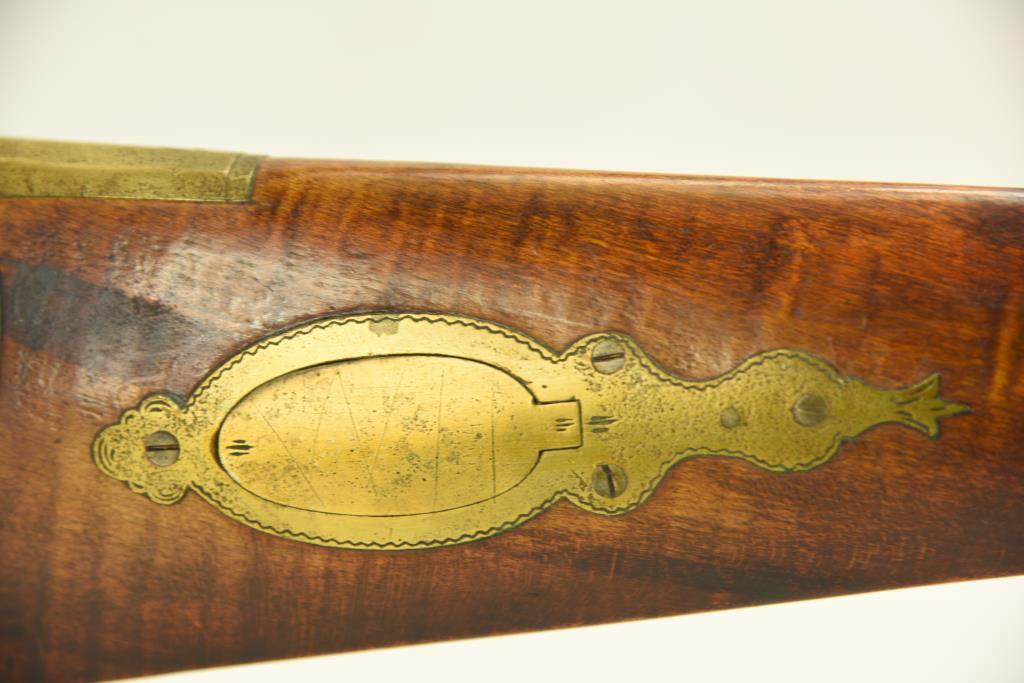 Lot #19 - Odenbaugh Mdl Percussion Sporting  Rifle Marked "Odenbaugh, Wheeling Va" .38  Perc SN#