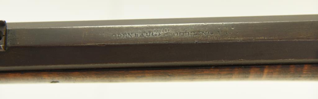 Lot #19 - Odenbaugh Mdl Percussion Sporting  Rifle Marked "Odenbaugh, Wheeling Va" .38  Perc SN#