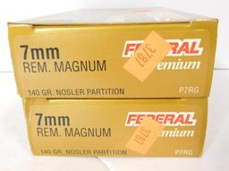 Lot #30B - (5) full boxes of 7mm Remington Magnum ammo to include: (4) boxes of Federal  Premium