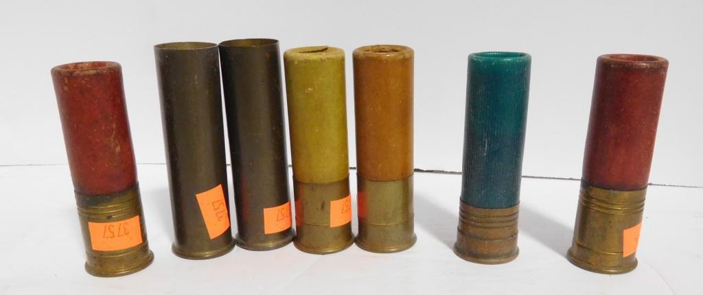Lot #45B - (7) Unfired 8 gauge rounds, two of which are in brass casings