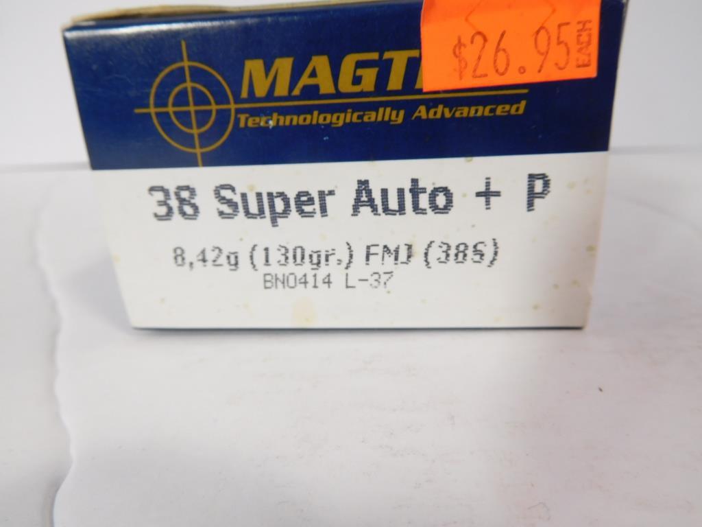 Lot #45I - (2) Full boxes of Magtech .38 Super Auto 130 grain (100 rounds total)