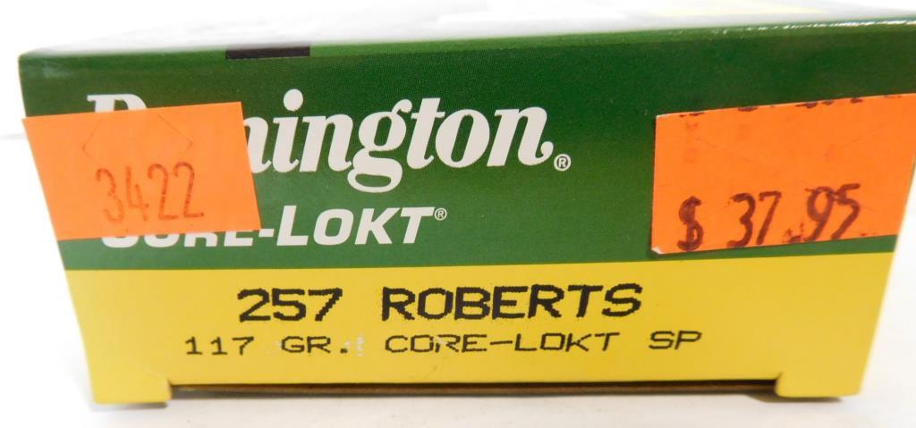 Lot #60K - (5) Full boxes of Remington Core Lokt .257 Roberts 117 grain (100 rounds  total)