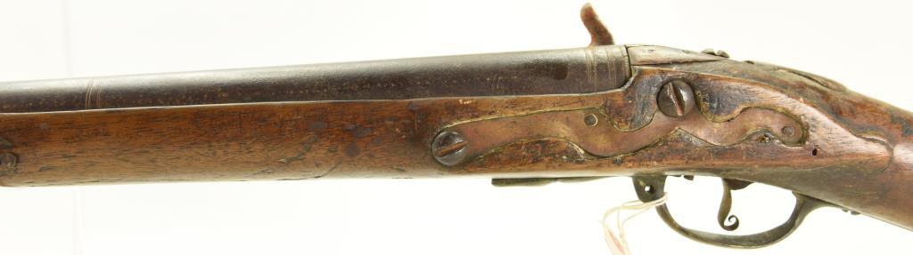 Lot #61 - Unk. Maker Mdl Musket, Conv. From  Flint .78 Cal +/- SN# None~~ 43” BBL, 59.5”  OAL.