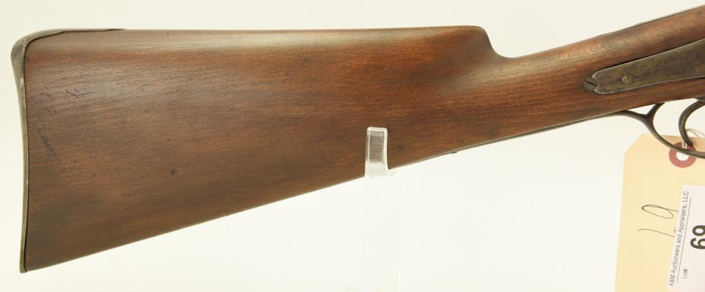 Lot #69 - Unk. Maker Mdl Percussion SxS  Shotgun 16 GA SN# None~~ 30.5” BBL, 47” OAL,  Older