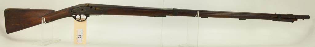 Lot #76 - Tower Mdl Percussion Musket .62 Cal  +/- SN# None~~ 36” half round half octagonal  57" OAL