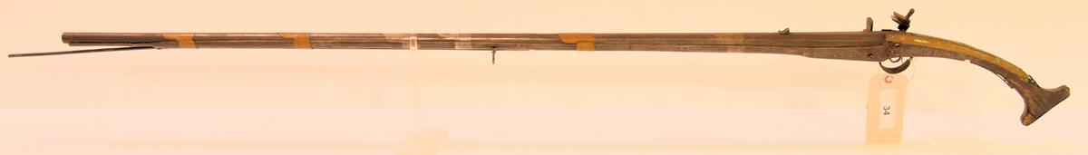 Lot #34 -  Unknown Maker Mdl Flintlock Camel  Gun Turkish/Syrian Origin Possibly .65 Cal  +/- 