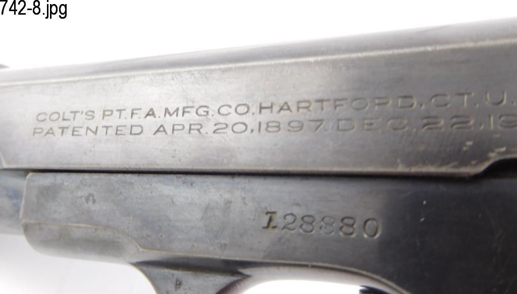Lot #742 - Colt 1908 S. Auto T4 Hammerless