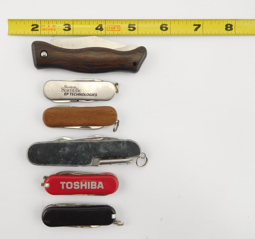 Lot #13 - (6) Technology Advertising Pen Knives to include: Toshiba, Philips Magnavox, Boston