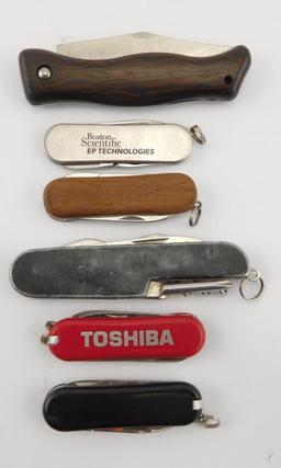 Lot #13 - (6) Technology Advertising Pen Knives to include: Toshiba, Philips Magnavox, Boston