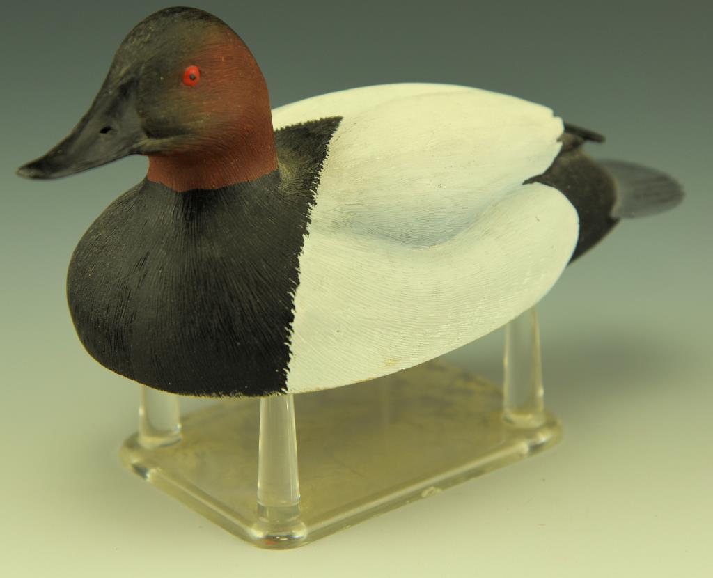 Lot 3305 - Habbart Dean “The Fat Duck Collection” miniature Canvasback Drake resin decoy
