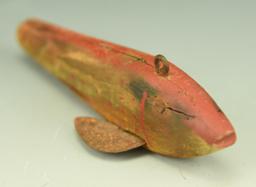 Lot 3379 - Primitive carved fish decoy (missing tail) circa 1940
