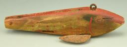 Lot 3379 - Primitive carved fish decoy (missing tail) circa 1940