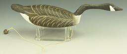 Lot 3382 - Ron Rue Dorchester Co. MD miniature carved swimming model Canada Goose signed  with