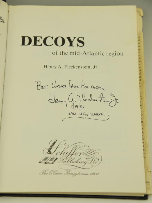 Lot 3390 - Decoys of the Mid-Atlantic Region by Henry Fleckenstein Jr. signed by Author  1982,
