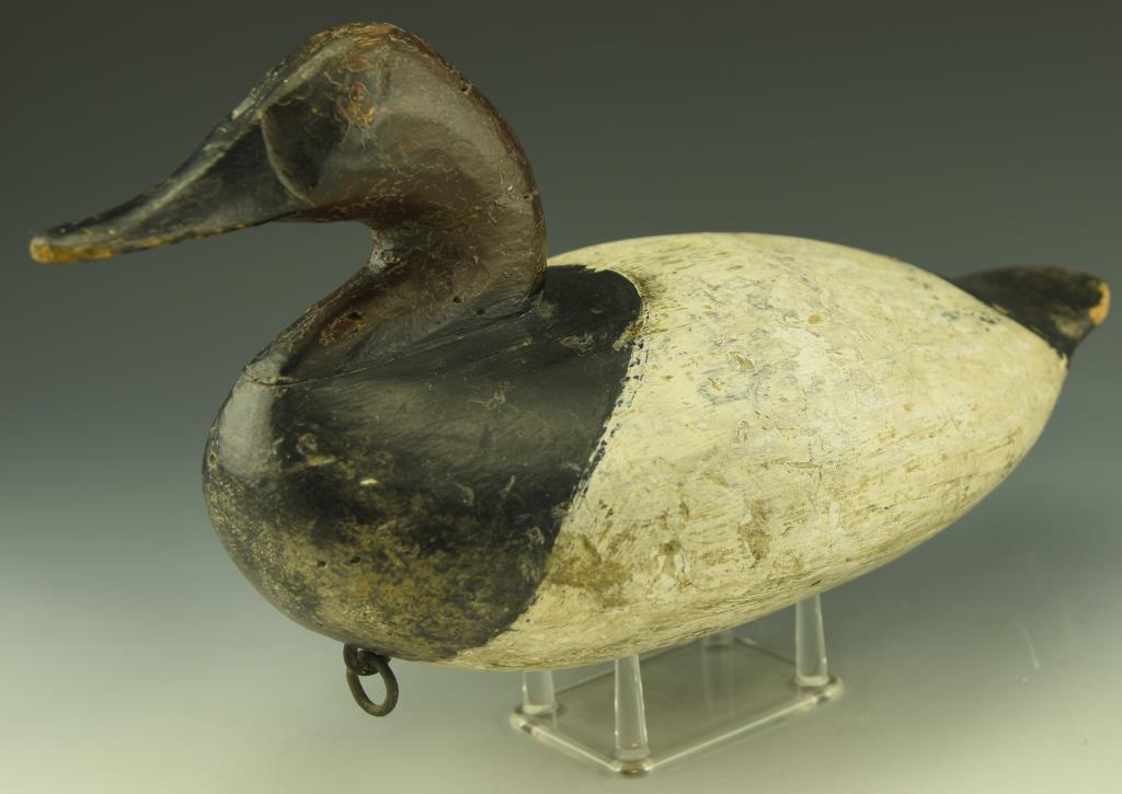 Lot 3488 - Important Scott Jackson, Charlestowm, MD Canvasback Drake Branded JH under tail from