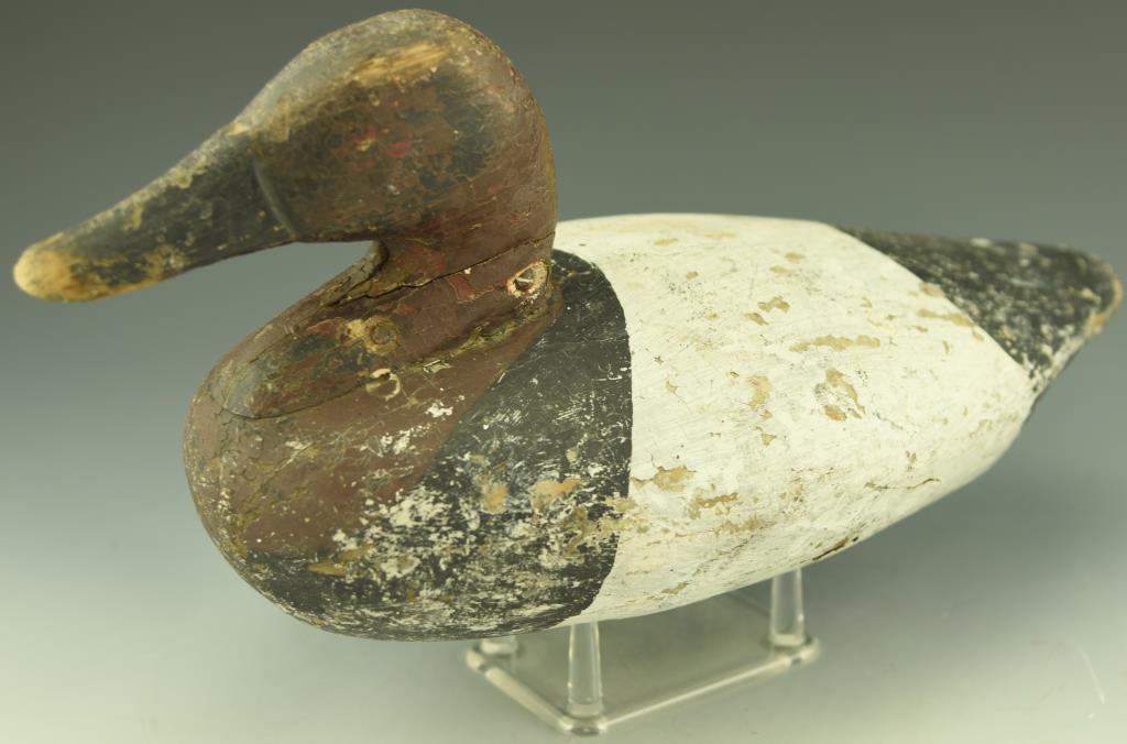 Lot 3493 - John “Daddy” Holly, Havre de Grace, MD Canvasback Drake in old working repaint circa