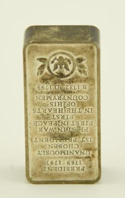 Lot 1229 - Presidential Ingots Collection George Washington sterling silver bar (5.2 ozt)