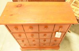 Lot 1541 - Pine apothecary style chest: has the appearance of 16 drawers but is really only 4