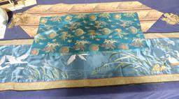 Lot 1715 - (3) Textiles: one is a Chinese silk embroidery