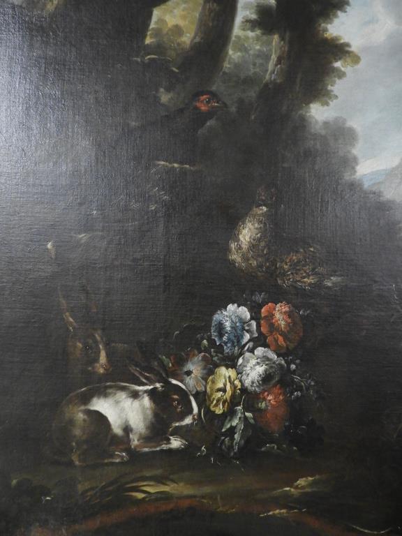 Lot 1716 - Michel Rapusse Late 17thC Italian oil painting on canvas depicting a scene with