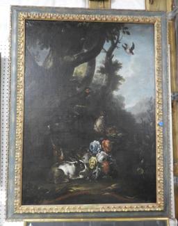 Lot 1716 - Michel Rapusse Late 17thC Italian oil painting on canvas depicting a scene with