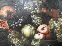 Lot 1720 - 17thC Flemish early oil on canvas painting depicting a still life scene with all types