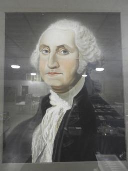 Lot 1727 - Antique pastel portrait of George Washington: professionally frame and matted