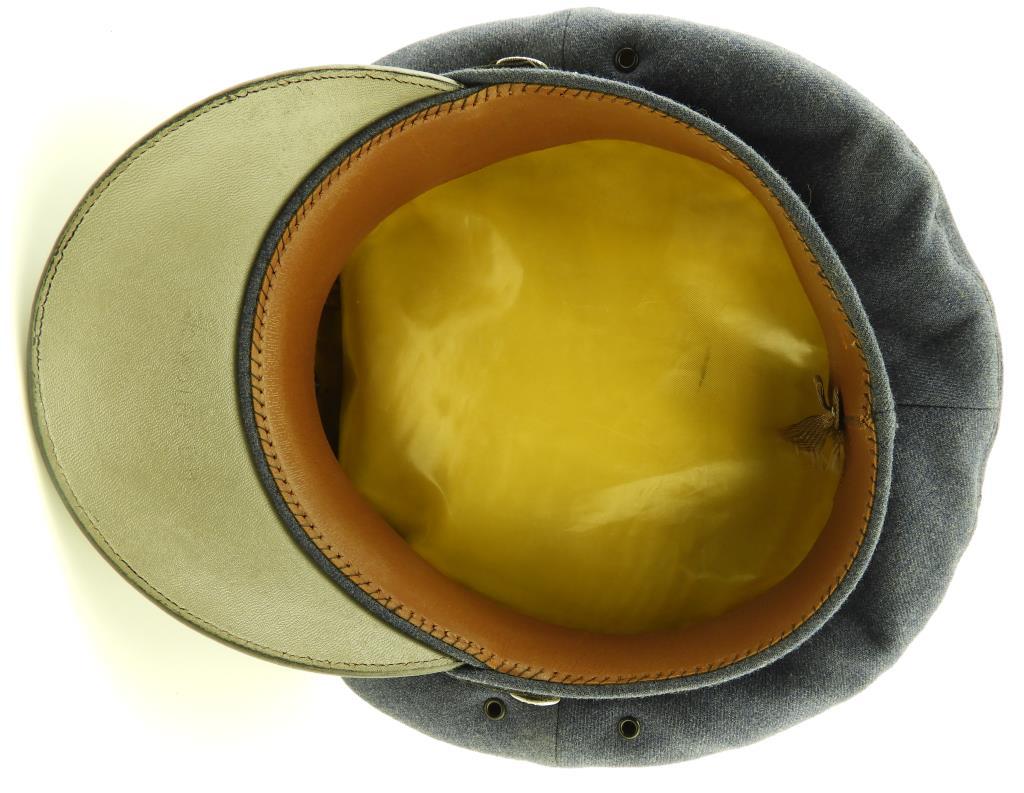 6 US Army Peaked Officer Hats - Olive Drab, Tan & Navy Blue. Most made by Bancroft Military Caps.