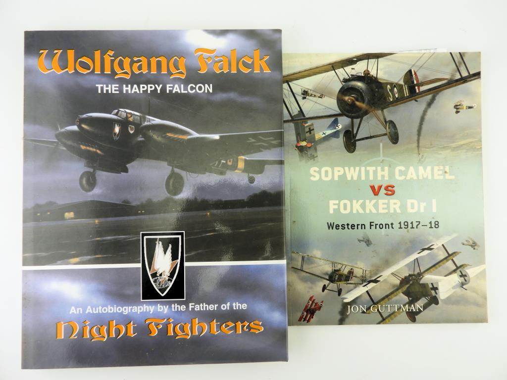 Military reference books to Include: 7 total- The Happy Falcon by Wolfgang Falck, Sopwith Camel