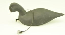 Lot #17 - (2) Miniature carved coot decoys (one is branded JBL on underside) and rigged with